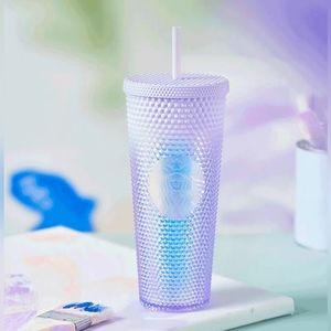 New Starbucks 2023 China Romantic Purple Studded Cold Cup Tumbler Venti 24oz